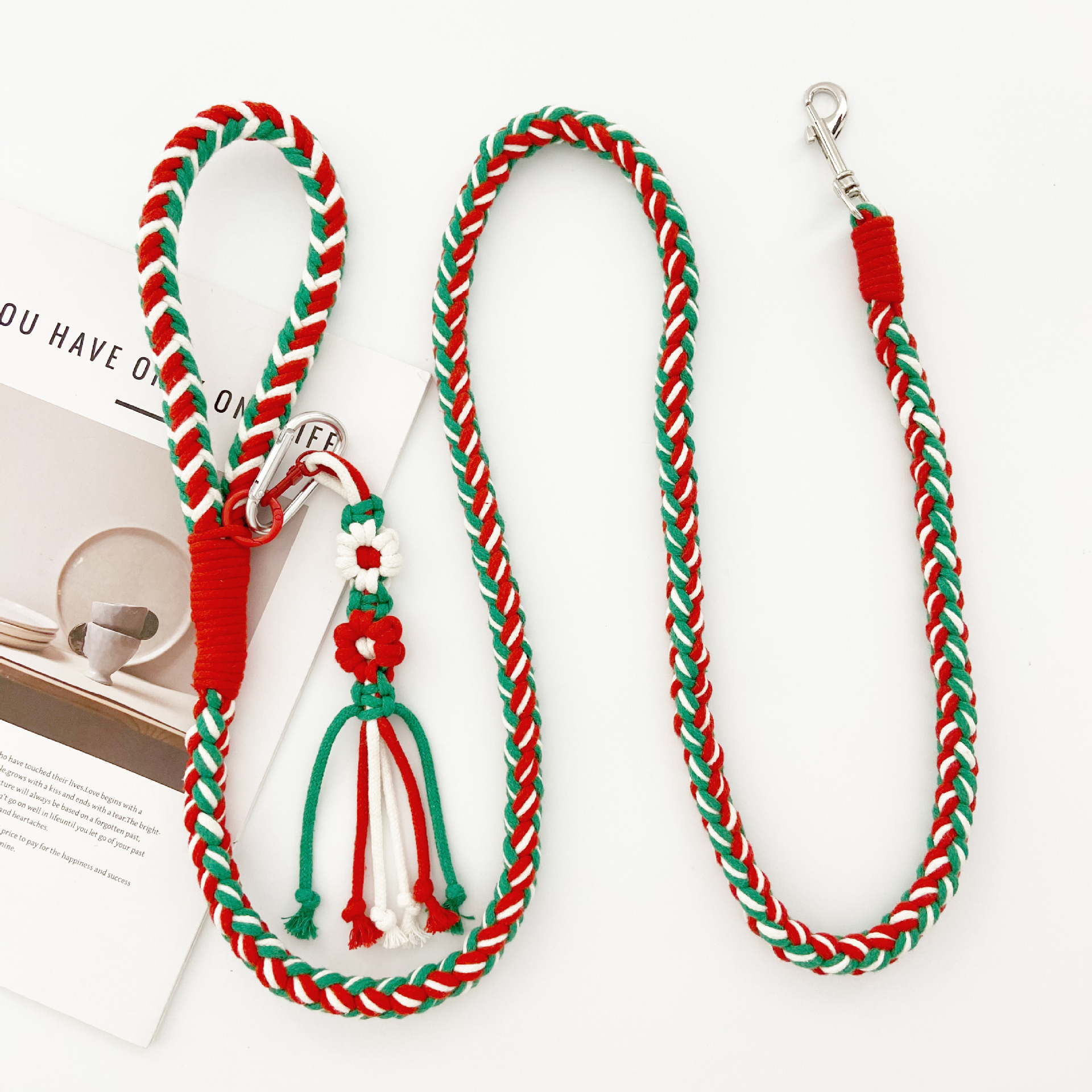 chromaknot leash-red&green