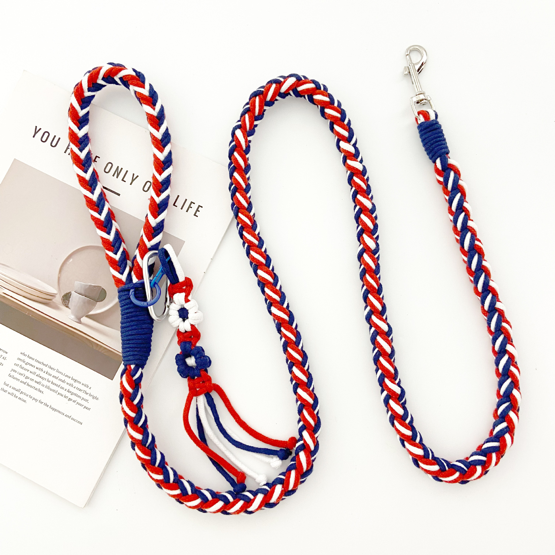 chromaknot leash-red&navy